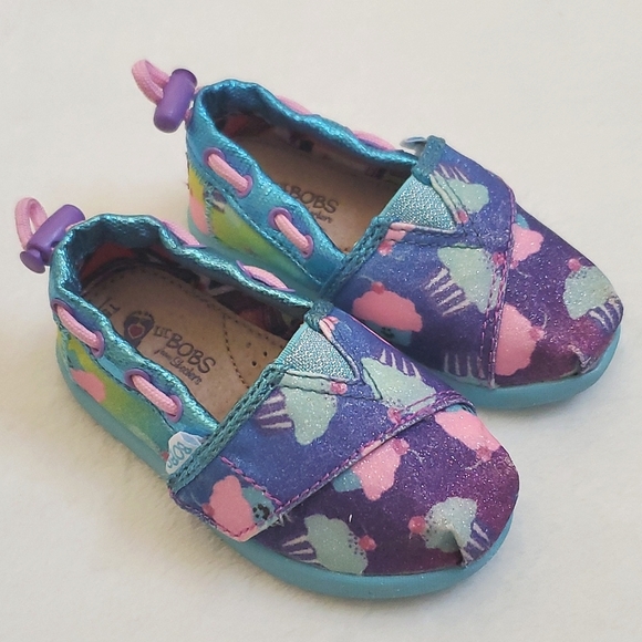 Lil Bobs from Skechers Multicolor Canvas Shoes Baby Toddler Girl Size T5 - Picture 3 of 11